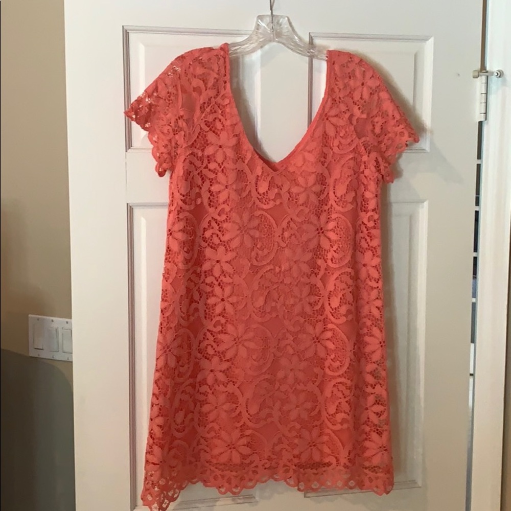 Salmon BB Dakota mini lace dress